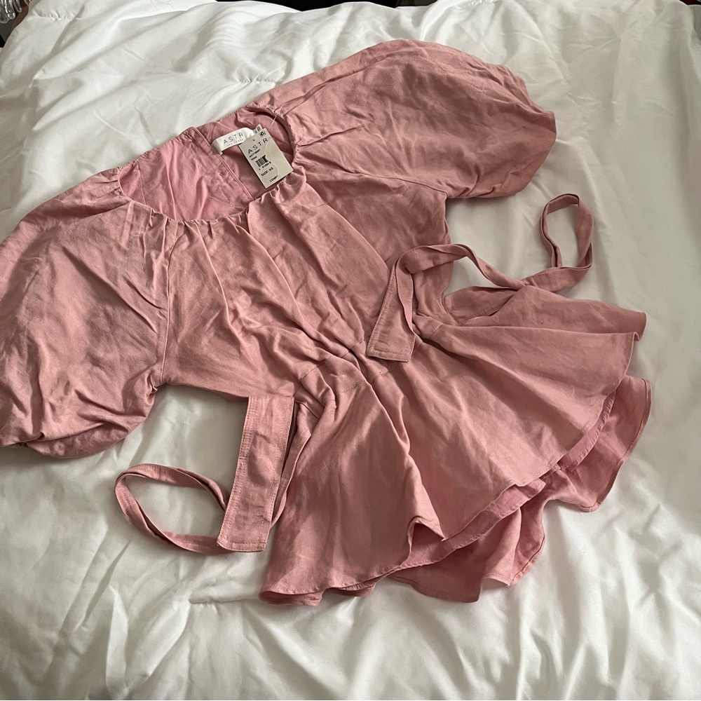 NWT ASTR pink wrap top